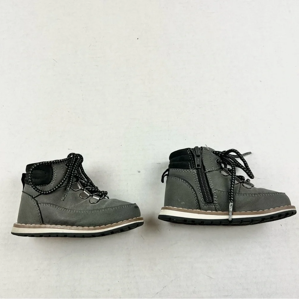 The Children Place Grey Zip/Tie Boots